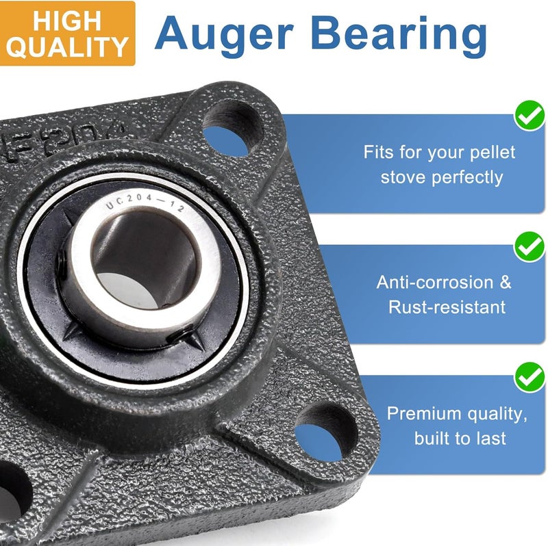 Criditpid Replacement PU-UCF204-12 Auger Bearing for Englander 25-PDVC, 55-SHP10, 25-PDV Pellet Stoves, 3/4" Bore Auger Bearings with Grease Fitting for Englander. - Image 3